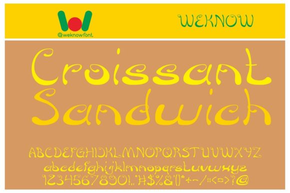 Croissant Sandwich Font for Creative Branding